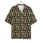 Cute Gingerbread Pattern Print Rayon Hawaiian Shirt