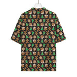 Cute Gingerbread Pattern Print Rayon Hawaiian Shirt