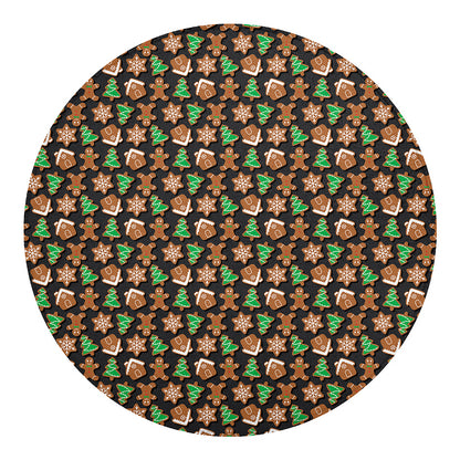 Cute Gingerbread Pattern Print Round Blanket