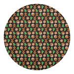 Cute Gingerbread Pattern Print Round Blanket