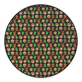 Cute Gingerbread Pattern Print Round Floor Mat