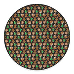 Cute Gingerbread Pattern Print Round Floor Mat