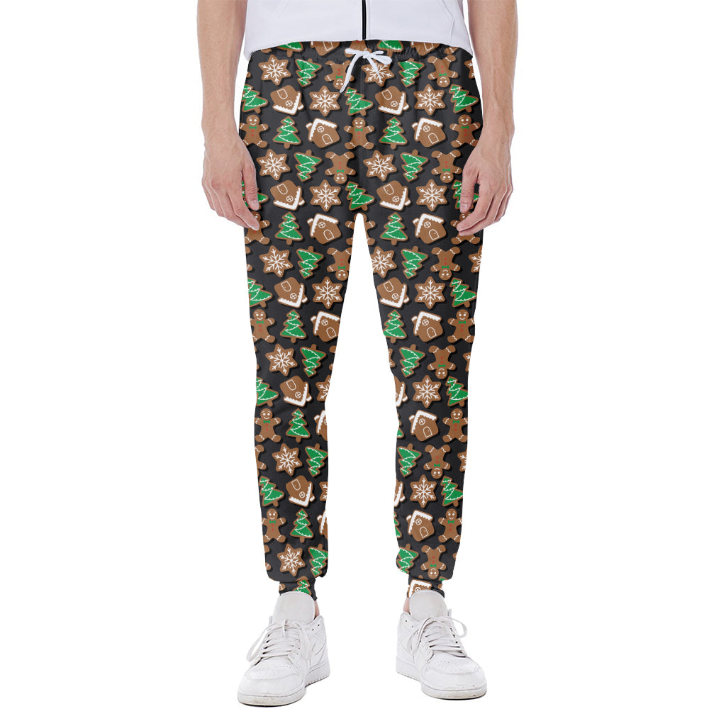 Cute Gingerbread Pattern Print Scuba Joggers
