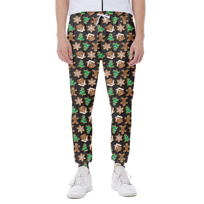 Cute Gingerbread Pattern Print Scuba Joggers
