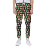Cute Gingerbread Pattern Print Scuba Joggers