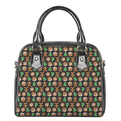 Cute Gingerbread Pattern Print Shoulder Handbag
