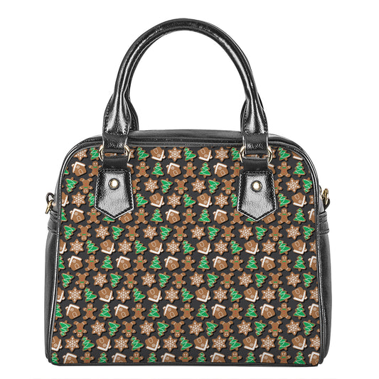 Cute Gingerbread Pattern Print Shoulder Handbag