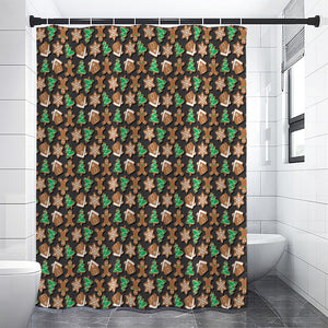 Cute Gingerbread Pattern Print Shower Curtain