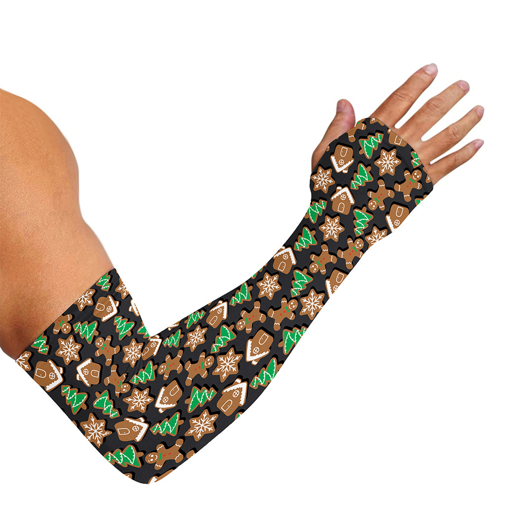 Cute Gingerbread Pattern Print Sun Protection Arm Sleeves