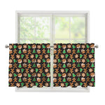 Cute Gingerbread Pattern Print Tier Curtains