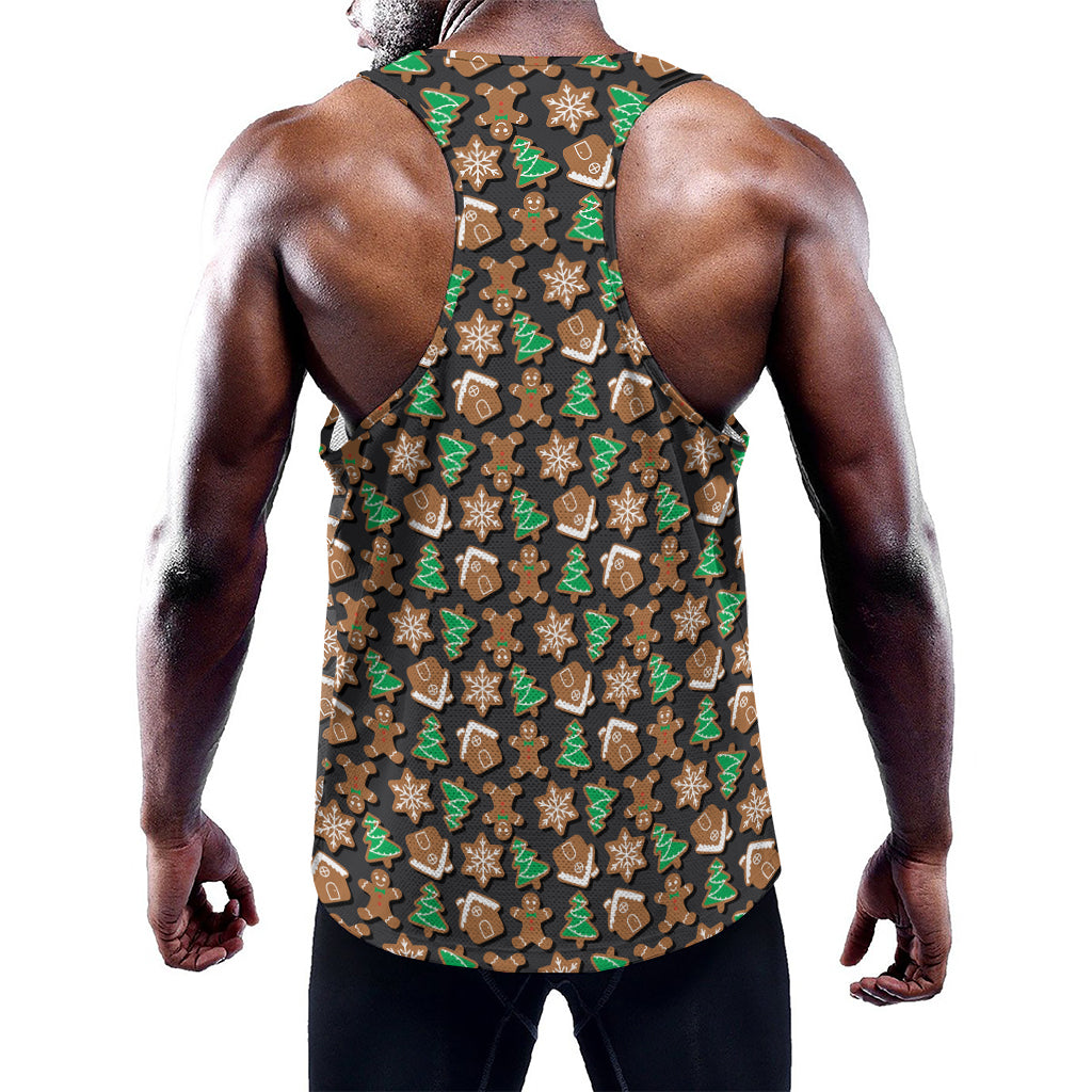 Cute Gingerbread Pattern Print Training Tank Top