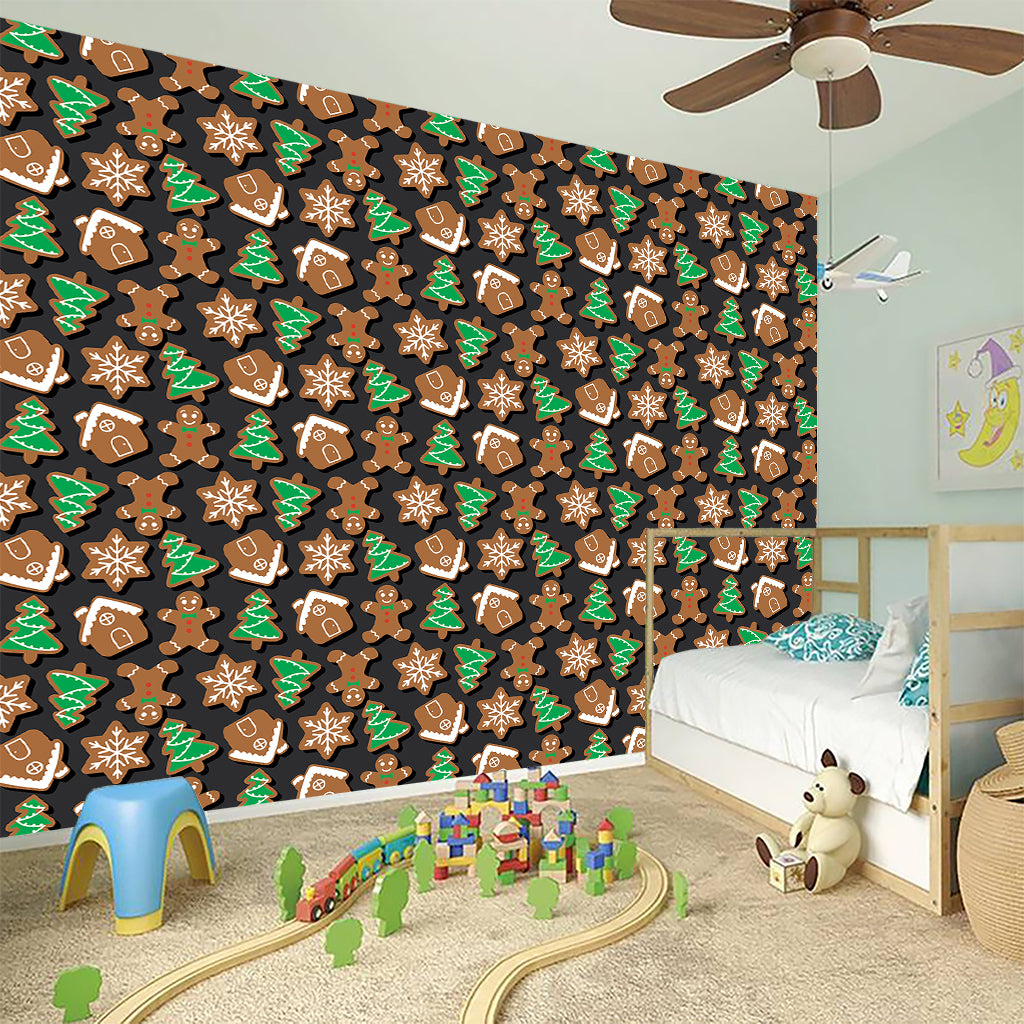 Cute Gingerbread Pattern Print Wall Sticker