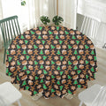 Cute Gingerbread Pattern Print Waterproof Round Tablecloth