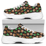 Cute Gingerbread Pattern Print White Chunky Shoes