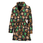 Cute Gingerbread Pattern Print Women's Bathrobe