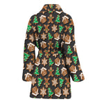 Cute Gingerbread Pattern Print Women's Bathrobe