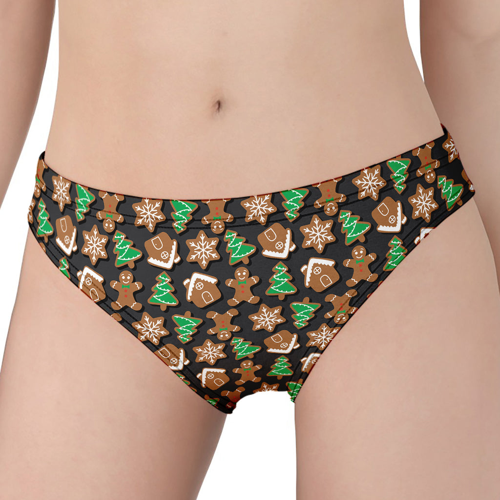 Cute Gingerbread Pattern Print Women's Panties