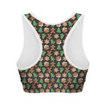 Cute Gingerbread Pattern Print Women's Sports Bra