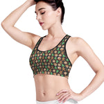Cute Gingerbread Pattern Print Women's Sports Bra