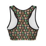 Cute Gingerbread Pattern Print Women's Sports Bra