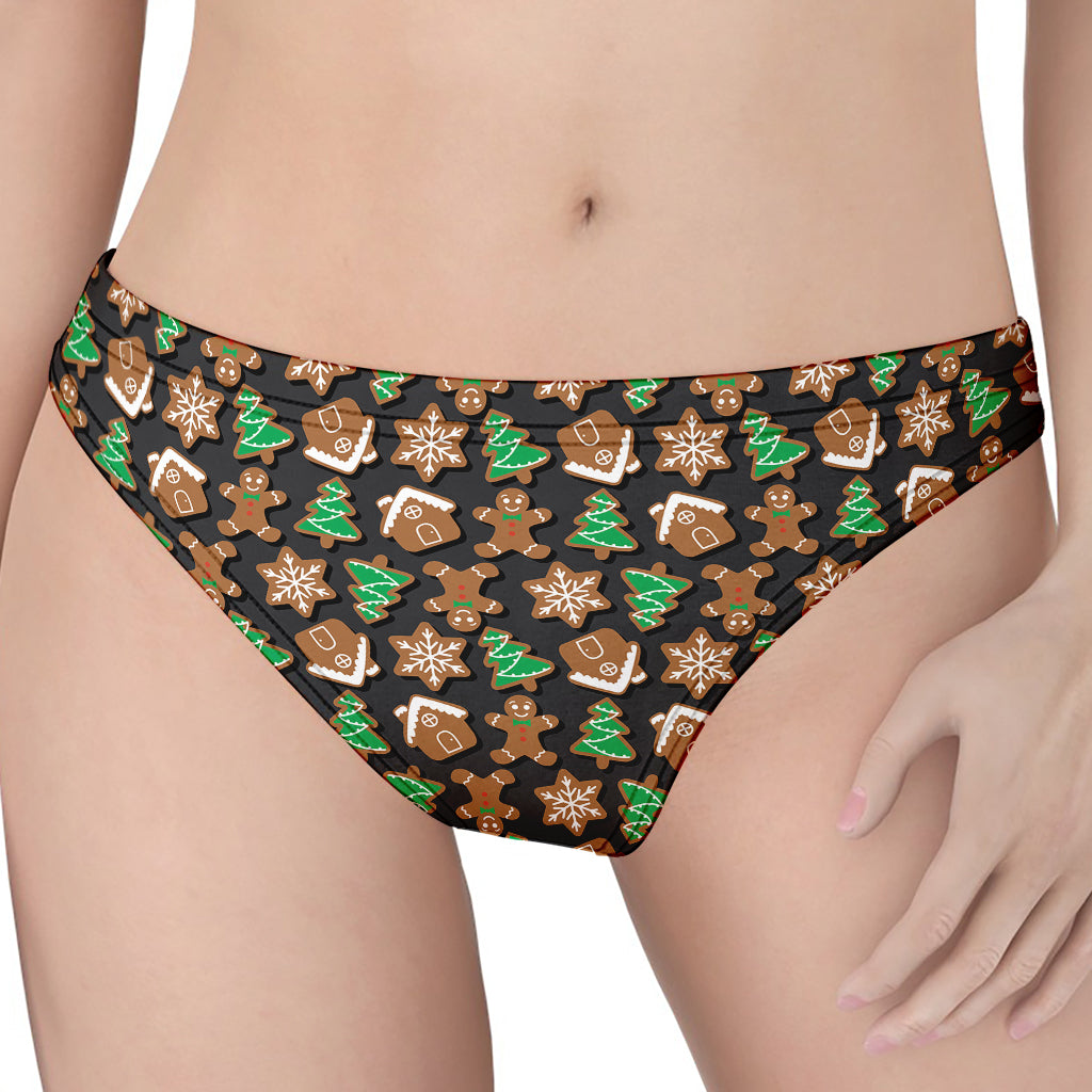 Cute Gingerbread Pattern Print Women's Thong