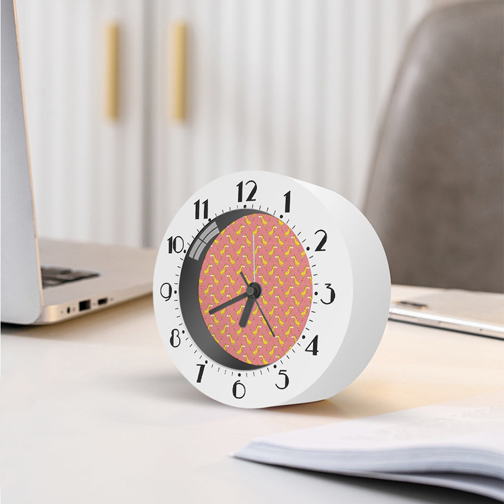Cute Giraffe Pattern Print Alarm Clock