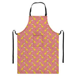 Cute Giraffe Pattern Print Bib Apron With Pocket