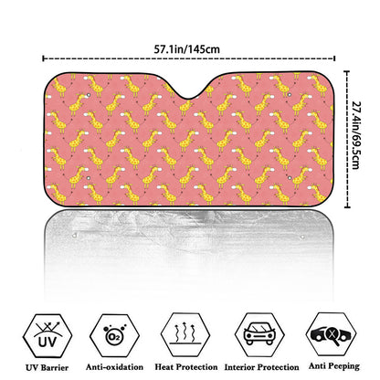 Cute Giraffe Pattern Print Car Windshield Sun Shade
