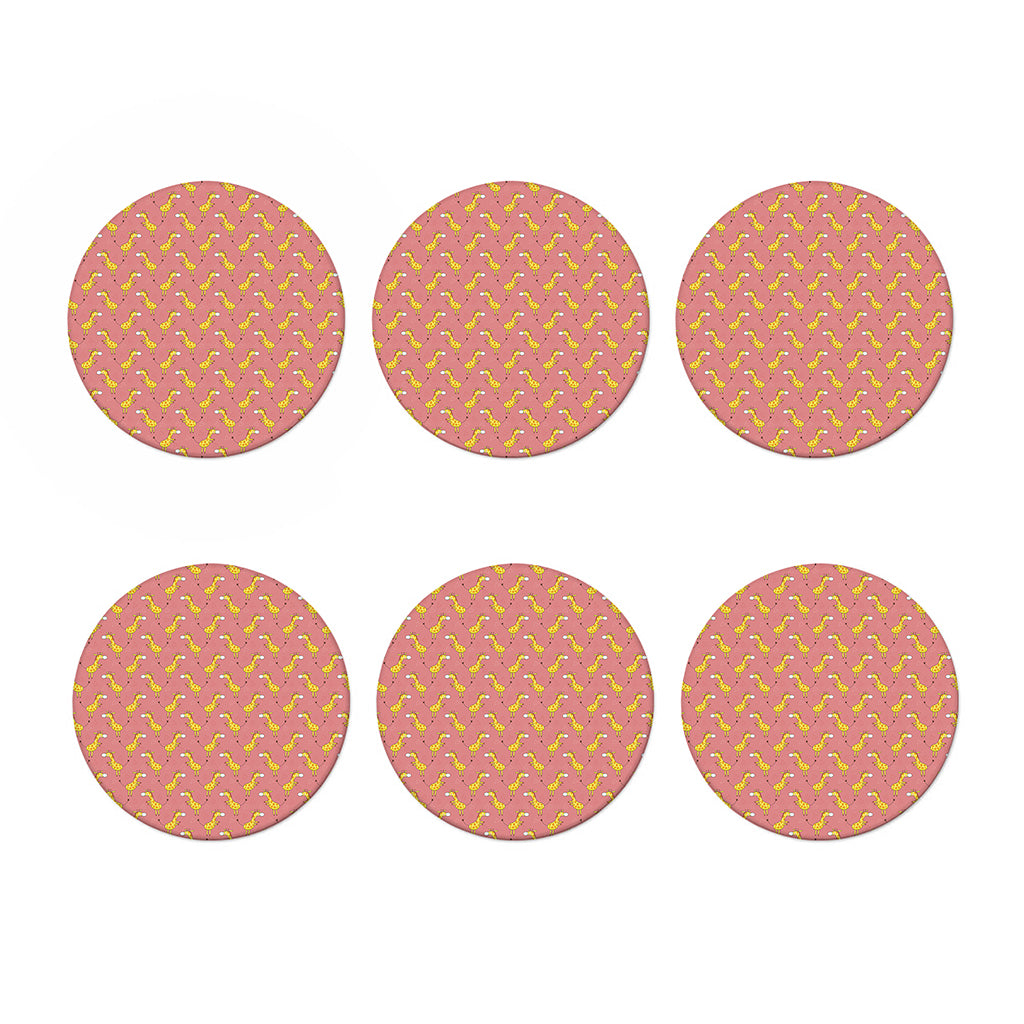 Cute Giraffe Pattern Print Coaster Set