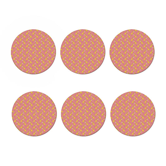 Cute Giraffe Pattern Print Coaster Set