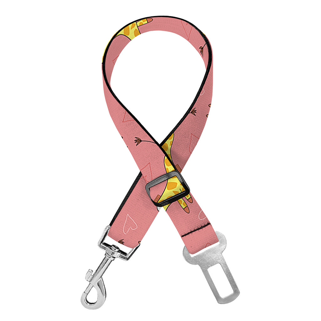 Cute Giraffe Pattern Print Dog Seat Belt