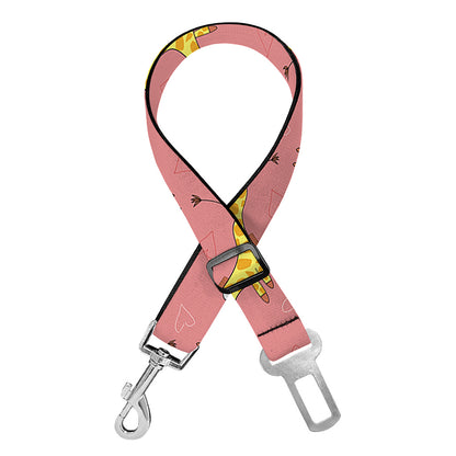 Cute Giraffe Pattern Print Dog Seat Belt