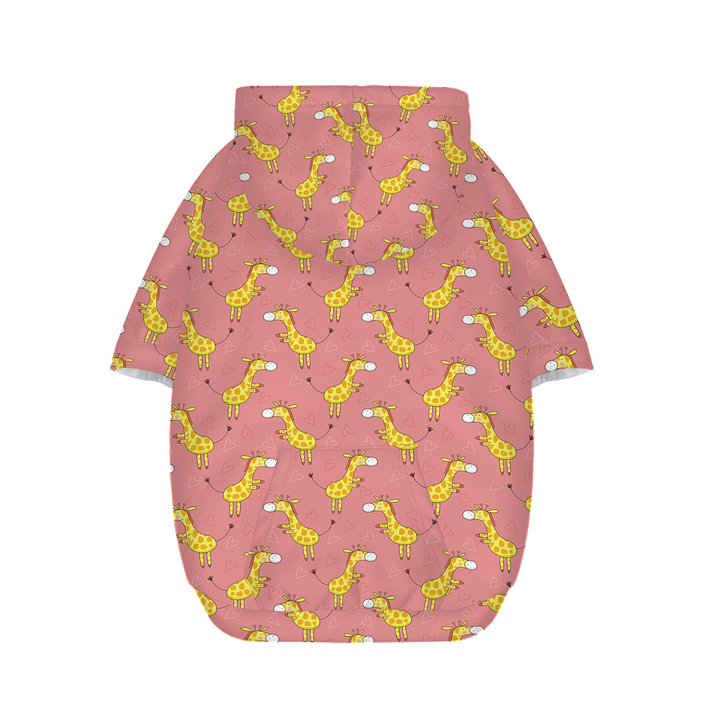 Cute Giraffe Pattern Print Dog Zip Up Hoodie
