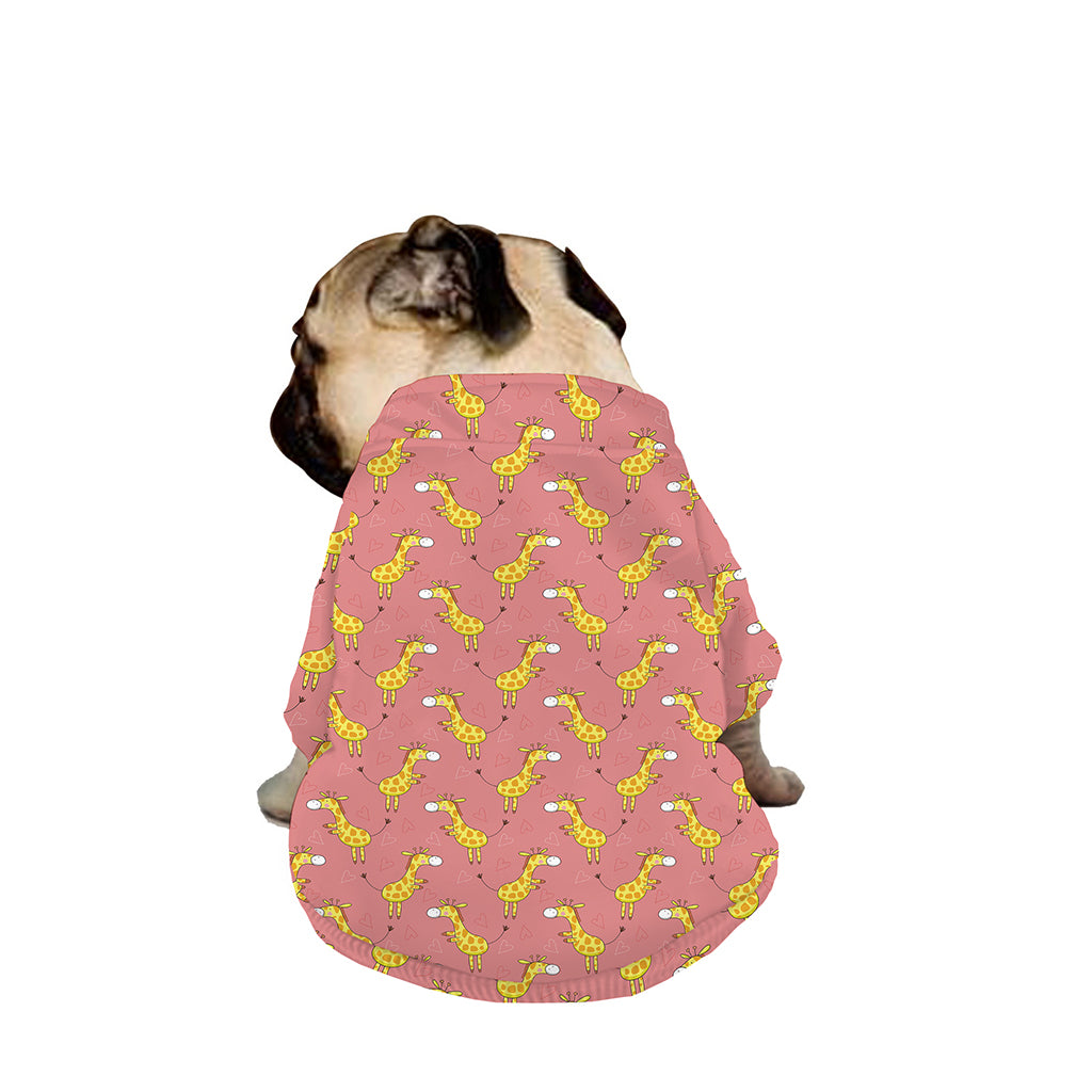 Cute Giraffe Pattern Print Dog Zip Up Jacket