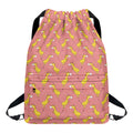 Cute Giraffe Pattern Print Drawstring Backpack