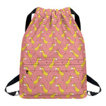 Cute Giraffe Pattern Print Drawstring Backpack