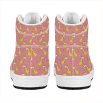 Cute Giraffe Pattern Print High Top Leather Sneakers