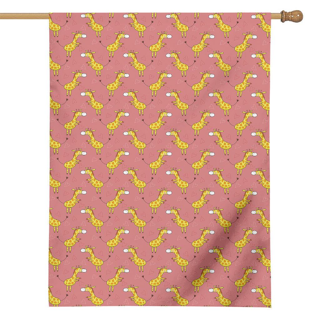 Cute Giraffe Pattern Print House Flag