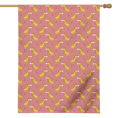 Cute Giraffe Pattern Print House Flag