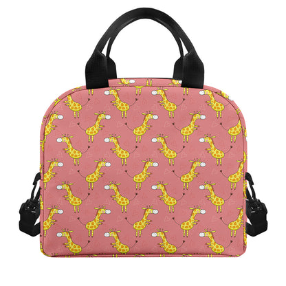 Cute Giraffe Pattern Print Insulated Lunch Bag
