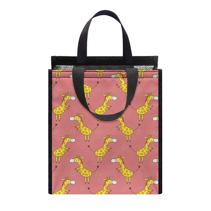 Cute Giraffe Pattern Print Insulated Lunch Tote