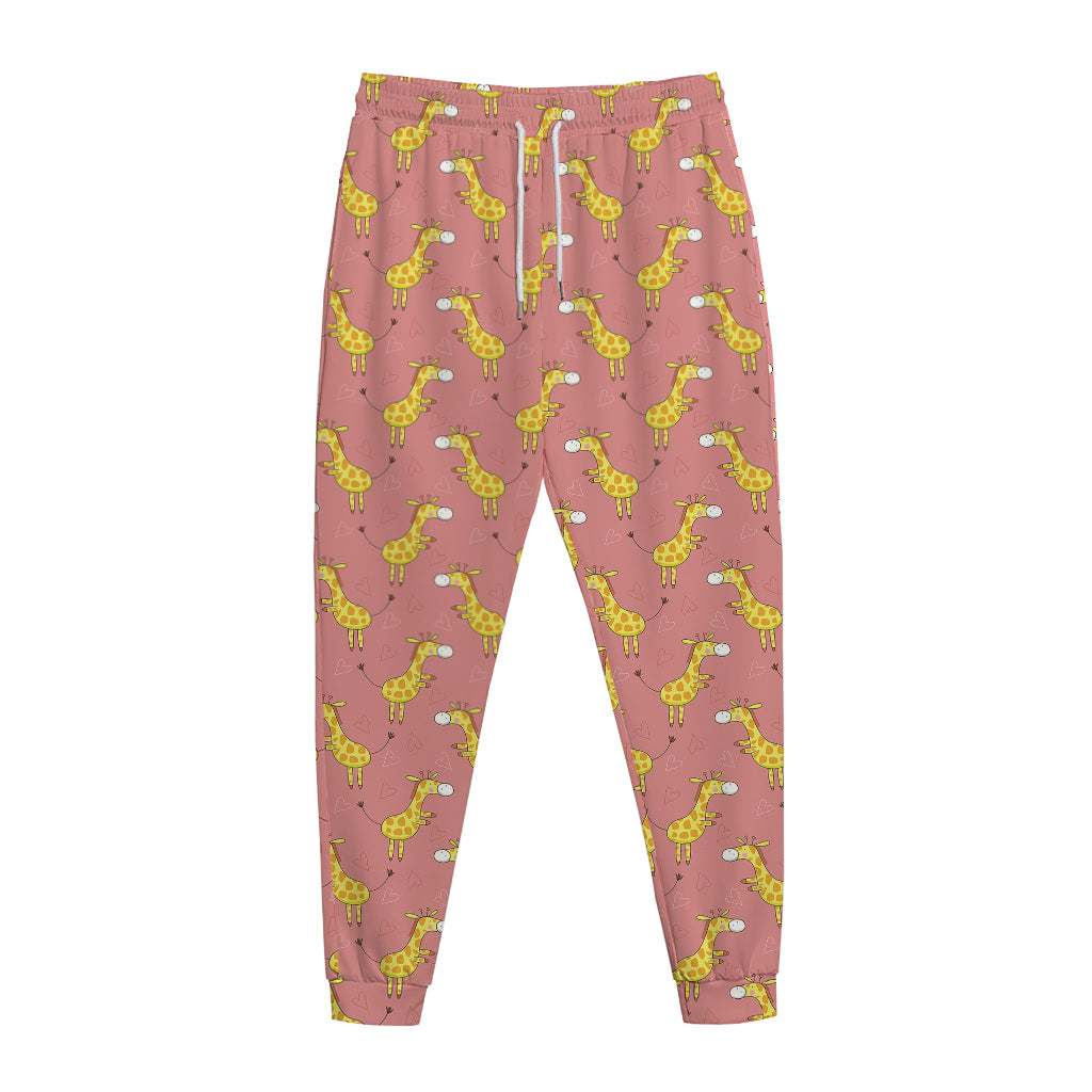 Cute Giraffe Pattern Print Jogger Pants