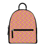 Cute Giraffe Pattern Print Leather Backpack