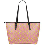 Cute Giraffe Pattern Print Leather Tote Bag