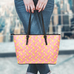 Cute Giraffe Pattern Print Leather Tote Bag