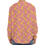 Cute Giraffe Pattern Print Long Sleeve Baseball Jersey