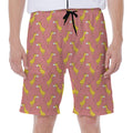 Cute Giraffe Pattern Print Men's Beach Shorts