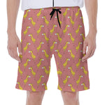 Cute Giraffe Pattern Print Men's Beach Shorts