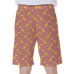 Cute Giraffe Pattern Print Men's Beach Shorts