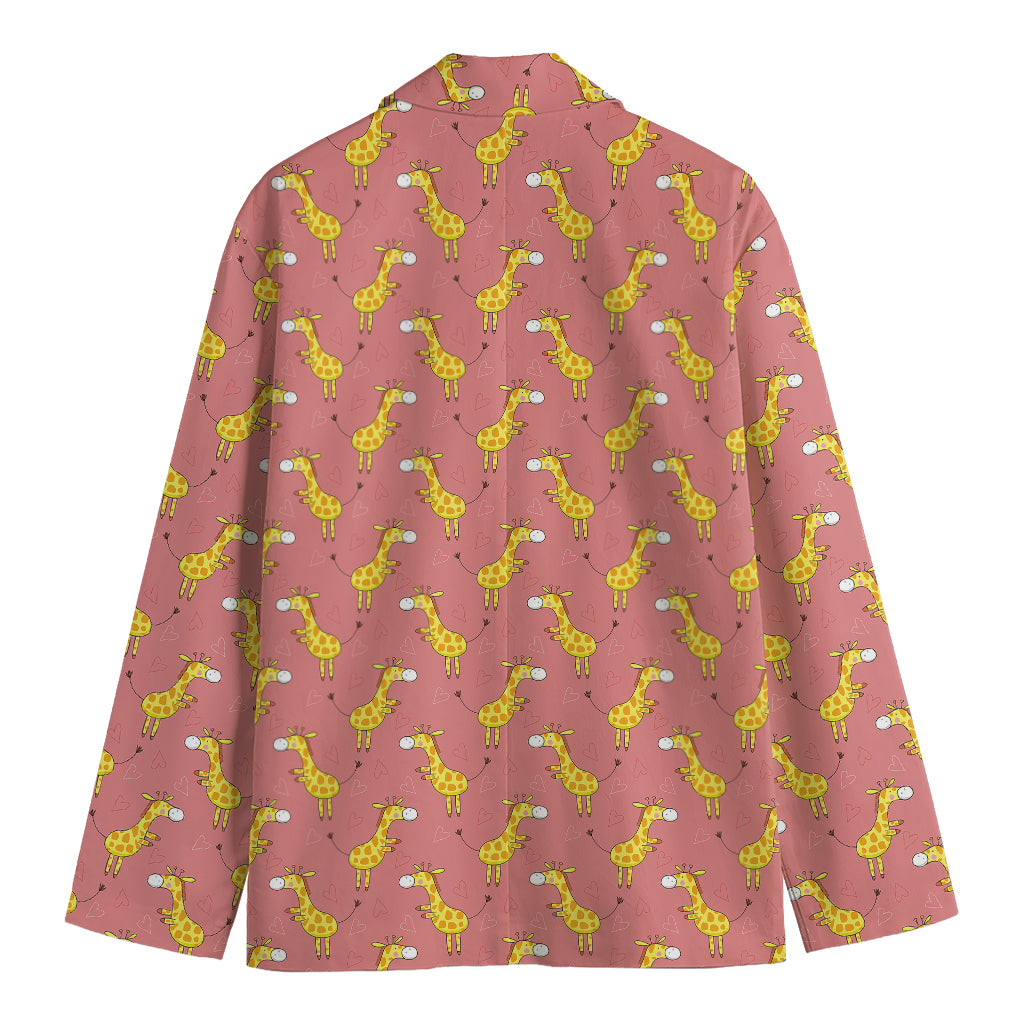 Cute Giraffe Pattern Print Men's Blazer